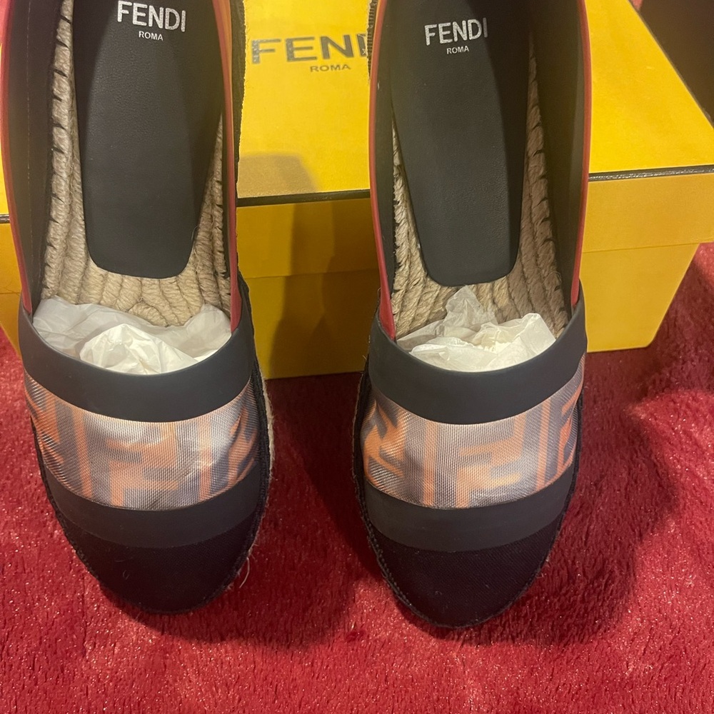 Fendi Black and Pink Espadrilles